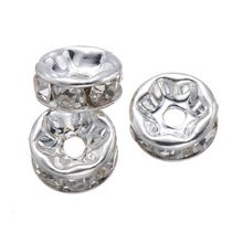 SP05 cristal rhinestone borde ondulado rondelle espaciador conector grano a granel 12 mm